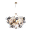 Load image into Gallery viewer, Farmhouze Light - Luxe Cluster Swirled Grey Glass Globe Bubble Chandelier - Chandelier - Brass - 
