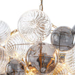 Load image into Gallery viewer, Farmhouze Light - Luxe Cluster Swirled Grey Glass Globe Bubble Chandelier - Chandelier - Brass - 
