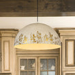 Load image into Gallery viewer, Farmhouze Light - Luxury Distressed Gilded Oversized Metal Dome Pendant - Chandelier - Ivory - 
