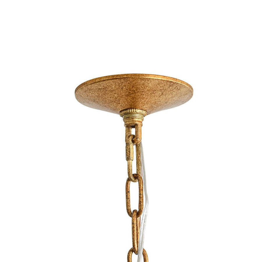 Farmhouze Light - Luxury Gold Foiled Traditional Large Round Sunburst Chandelier - Chandelier - Gold - 