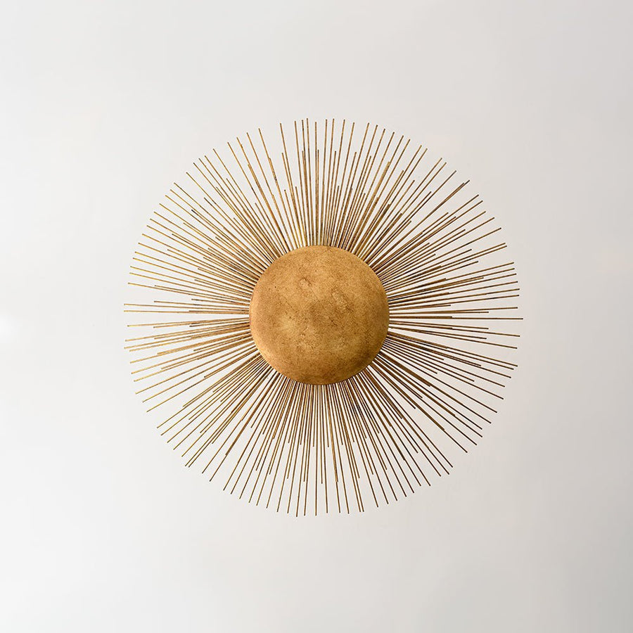 Farmhouze Light - Luxury Gold Foiled Traditional Large Round Sunburst Chandelier - Chandelier - Gold - 