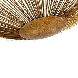 Farmhouze Light - Luxury Gold Foiled Traditional Large Round Sunburst Chandelier - Chandelier - Gold - 