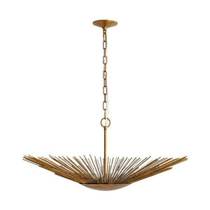 Farmhouze Light - Luxury Gold Foiled Traditional Large Round Sunburst Chandelier - Chandelier - Gold - 