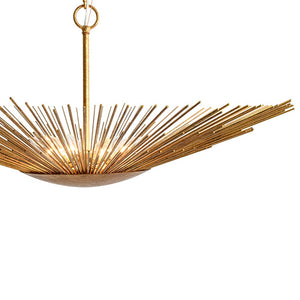 Farmhouze Light - Luxury Gold Foiled Traditional Large Round Sunburst Chandelier - Chandelier - Gold - 