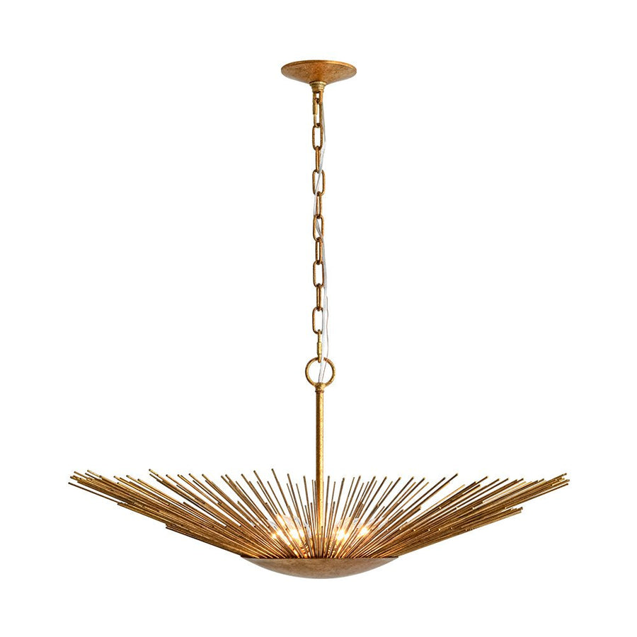 Farmhouze Light - Luxury Gold Foiled Traditional Large Round Sunburst Chandelier - Chandelier - Gold - 