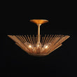 Load image into Gallery viewer, Farmhouze Light - Luxury Gold Foiled Traditional Round Sunburst Semi Flush Mount - Chandelier - Gold - 
