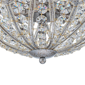 Farmhouze Light - Luxury Vintage Silver Crystal Accented Sphere Chandelier - Chandelier - 11.8 in - 