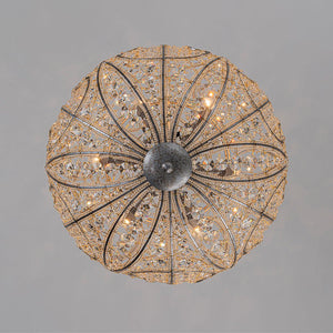 Farmhouze Light - Luxury Vintage Silver Crystal Accented Sphere Chandelier - Chandelier - 11.8 in - 