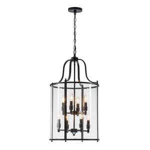 Farmhouze Light - Manor Black Candle Style Cylinder Lantern Pendant Chandelier - Chandelier - Black - 