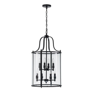 Farmhouze Light - Manor Black Candle Style Cylinder Lantern Pendant Chandelier - Chandelier - Black - 