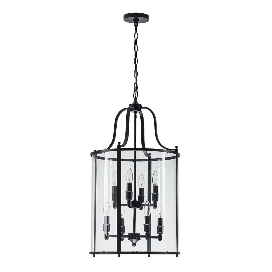 Farmhouze Light - Manor Black Candle Style Cylinder Lantern Pendant Chandelier - Chandelier - Black - 