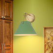 Load image into Gallery viewer, Farmhouze Light-Mid-Century 1-Light Brass Green Cone Wall Sconce-Wall Sconce-1 Pack-
