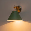 Load image into Gallery viewer, Farmhouze Light-Mid-Century 1-Light Brass Green Cone Wall Sconce-Wall Sconce-2 Packs-
