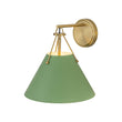 Load image into Gallery viewer, Farmhouze Light-Mid-Century 1-Light Brass Green Cone Wall Sconce-Wall Sconce-2 Packs-
