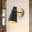 Load image into Gallery viewer, Farmhouze Light - Mid - Century 1 - Light Metal Adjutable Cone Wall Light - Wall Sconce - Black - 
