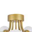 Load image into Gallery viewer, Farmhouze Light - Mid - Century 12 - Light Opal Glass Bubble Round Sputnik Semi Flush - Ceiling Light - Brass - 
