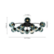Load image into Gallery viewer, Farmhouze Light-Mid-Century 12-Light Sputnik Blue Glass Globe Ceiling Light-Ceiling Light-Black-
