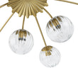 Load image into Gallery viewer, Farmhouze Light-Mid-Century 12-Light Sputnik Fluted Glass Bubble Semi Flush-Chandelier-Brass-
