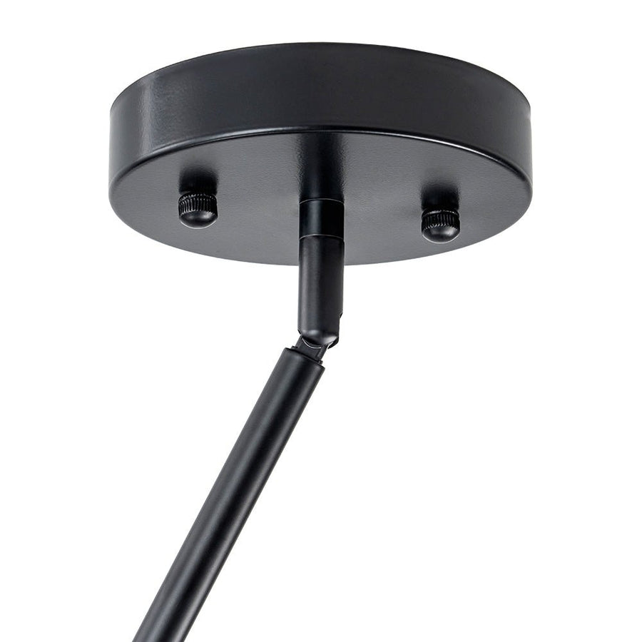 Farmhouze Light - Mid Century 12 - Light White Glass Globe Bubble Sunburst Chandelier - Chandelier - Black - 