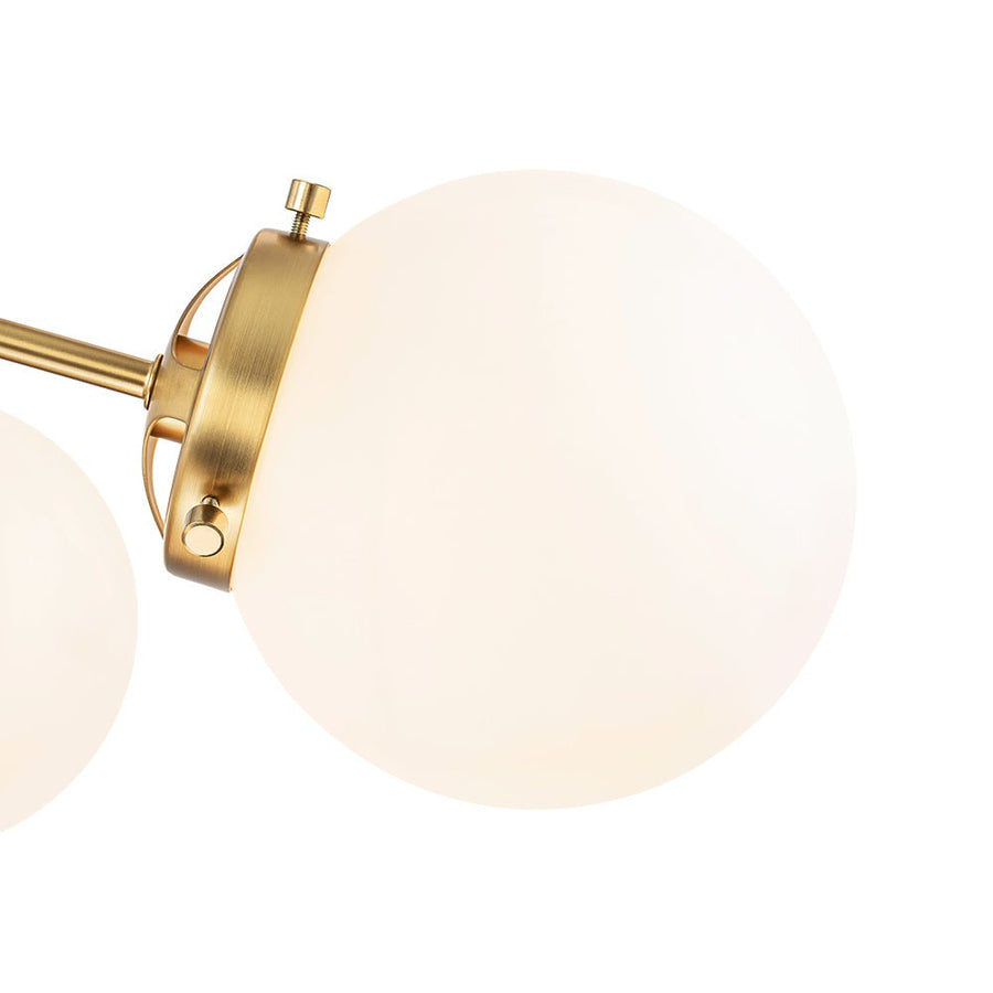 Farmhouze Light - Mid Century 12 - Light White Glass Globe Bubble Sunburst Chandelier - Chandelier - Black - 