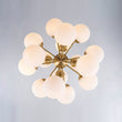 Load image into Gallery viewer, Farmhouze Light - Mid - Century 16 - Light Opal Glass Globe Sputnik Chandelier - Chandelier - Brass - 
