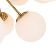Load image into Gallery viewer, Farmhouze Light - Mid - Century 16 - Light Opal Glass Globe Sputnik Chandelier - Chandelier - Brass - 

