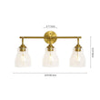 Load image into Gallery viewer, Farmhouze Light-Mid-Century 3-Light Clear Glass Bell Vanity Wall Lamp-Wall Sconce-Brass-
