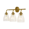 Load image into Gallery viewer, Farmhouze Light-Mid-Century 3-Light Clear Glass Bell Vanity Wall Lamp-Wall Sconce-Brass-
