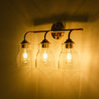 Load image into Gallery viewer, Farmhouze Light-Mid-Century 3-Light Clear Glass Bell Vanity Wall Lamp-Wall Sconce-Brass-
