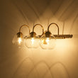 Load image into Gallery viewer, Farmhouze Light-Mid-Century 3-Light Clear Glass Globe Vanity Wall Sconce-Wall Sconce-Brass-
