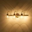 Load image into Gallery viewer, Farmhouze Light-Mid-Century 3-Light Clear Glass Globe Vanity Wall Sconce-Wall Sconce-Brass-
