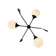 Load image into Gallery viewer, Farmhouze Light - Mid - Century 3 - Light Frosted Glass Globe Sputnik Chandelier - Chandelier - Black - 
