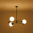 Load image into Gallery viewer, Farmhouze Light - Mid - Century 3 - Light Frosted Glass Globe Sputnik Chandelier - Chandelier - Black - 
