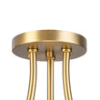 Load image into Gallery viewer, Farmhouze Light - Mid - Century 3 - Light Metal Saucer Semi Flush Ceiling Light - Ceiling Light - White + Brass - 
