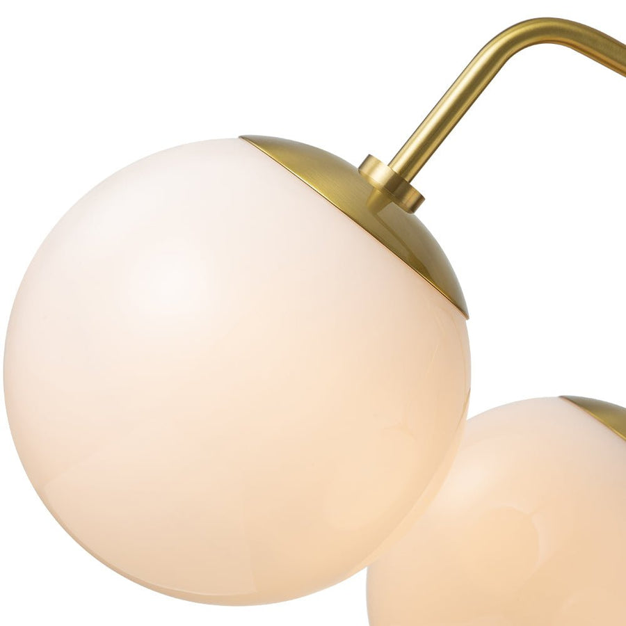 Farmhouze Light - Mid Century 3 - Light Milky Glass Globe Semi Flush Mount - Ceiling Light - 4 Bulbs - 