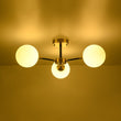 Load image into Gallery viewer, Farmhouze Light - Mid Century 3 - Light Milky White Glass Globe Ceiling Light - Ceiling Light - 26 in. - 
