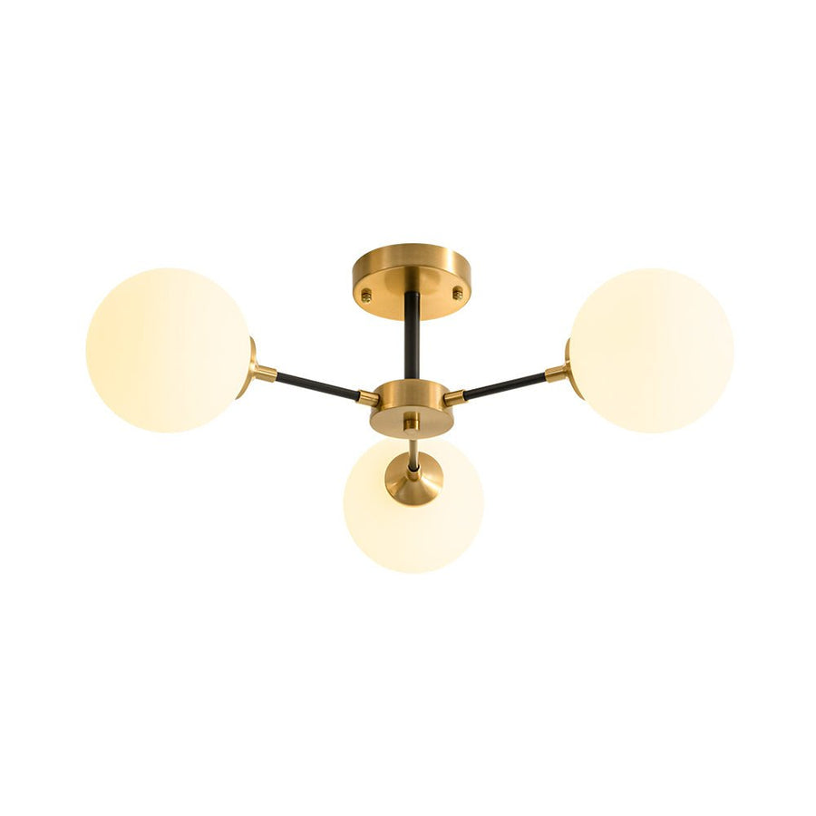 Farmhouze Light - Mid Century 3 - Light Milky White Glass Globe Ceiling Light - Ceiling Light - 26 in. - 