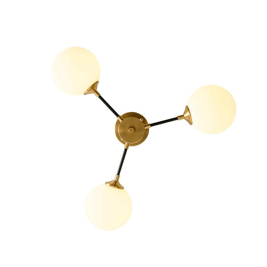 Farmhouze Light - Mid Century 3 - Light Milky White Glass Globe Ceiling Light - Ceiling Light - 26 in. - 