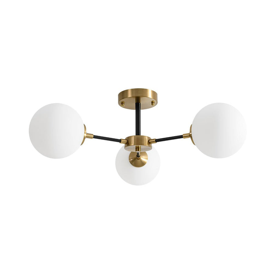 Farmhouze Light - Mid Century 3 - Light Milky White Glass Globe Ceiling Light - Ceiling Light - 26 in. - 