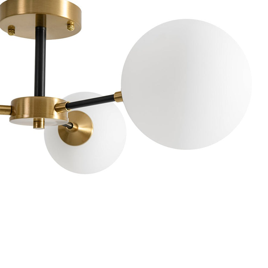 Farmhouze Light - Mid Century 3 - Light Milky White Glass Globe Ceiling Light - Ceiling Light - 26 in. - 
