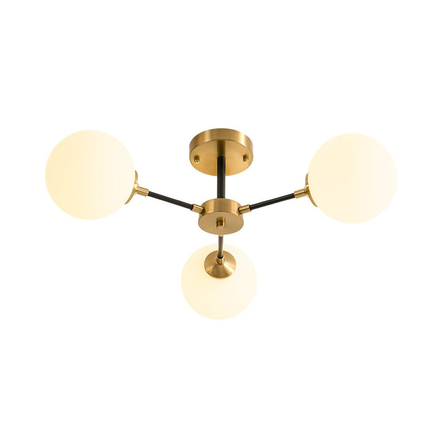 Farmhouze Light - Mid Century 3 - Light Milky White Glass Globe Ceiling Light - Ceiling Light - 26 in. - 