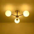 Load image into Gallery viewer, Farmhouze Light - Mid Century 3 - Light Milky White Glass Globe Ceiling Light - Ceiling Light - 26 in. - 
