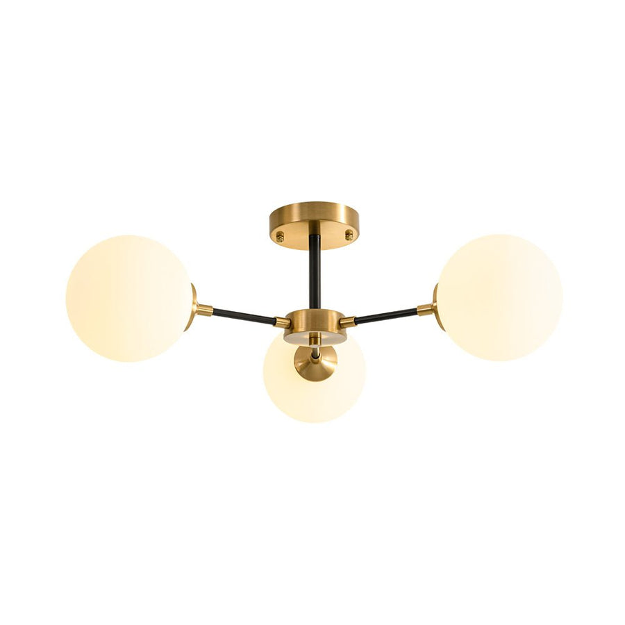 Farmhouze Light - Mid Century 3 - Light Milky White Glass Globe Ceiling Light - Ceiling Light - 26 in. - 