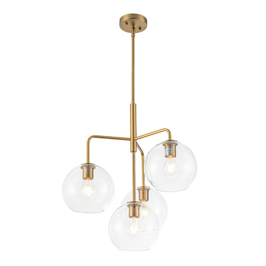 Farmhouze Light - Mid - Century 4 - Light Tiered Sputnik Glass Globe Chandelier - Chandelier - Oil - Rubbed Bronze - 