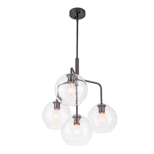 Farmhouze Light - Mid - Century 4 - Light Tiered Sputnik Glass Globe Chandelier - Chandelier - Oil - Rubbed Bronze - 