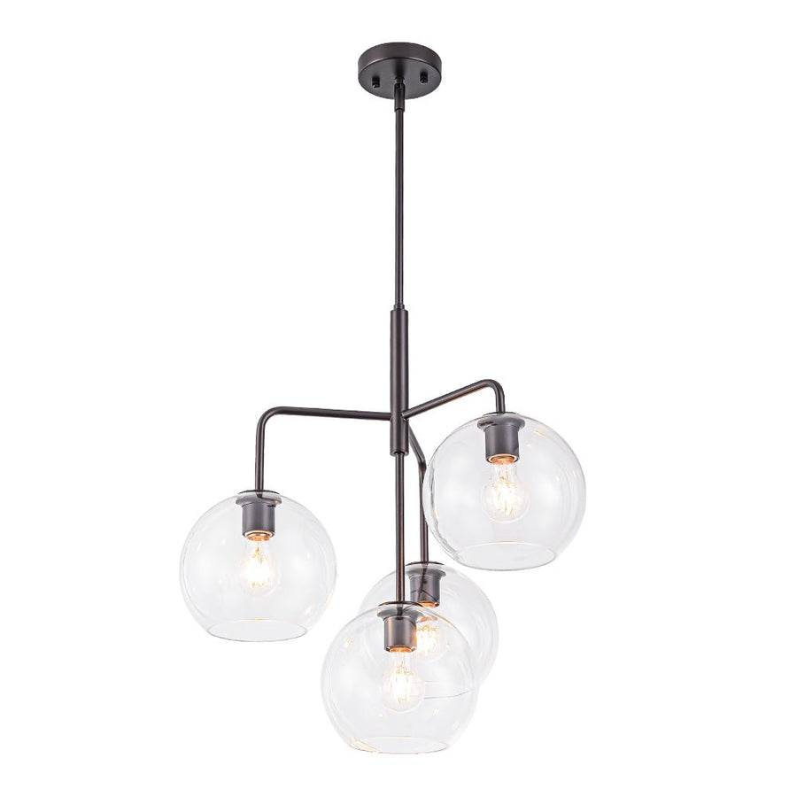 Farmhouze Light - Mid - Century 4 - Light Tiered Sputnik Glass Globe Chandelier - Chandelier - Oil - Rubbed Bronze - 