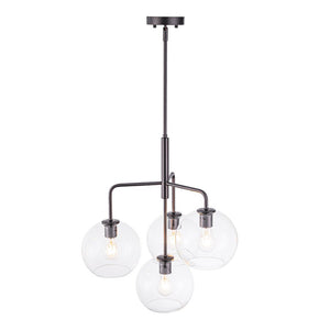 Farmhouze Light - Mid - Century 4 - Light Tiered Sputnik Glass Globe Chandelier - Chandelier - Oil - Rubbed Bronze - 