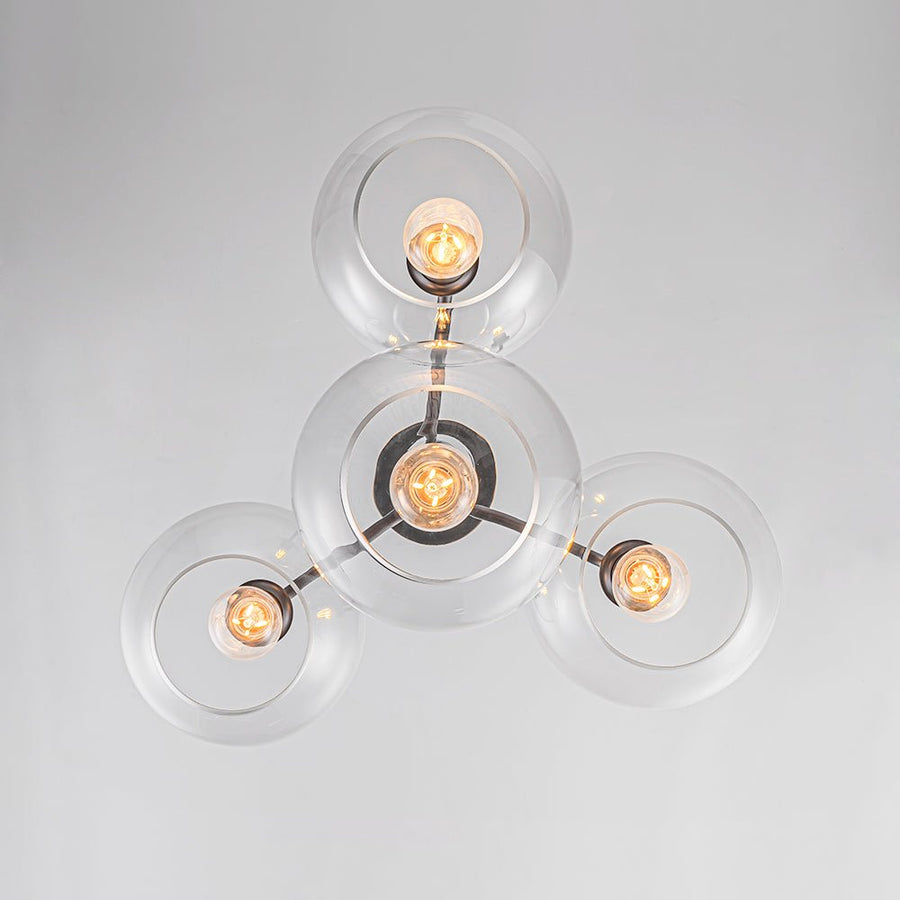 Farmhouze Light - Mid - Century 4 - Light Tiered Sputnik Glass Globe Chandelier - Chandelier - Oil - Rubbed Bronze - 