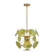 Load image into Gallery viewer, Farmhouze Light - Mid - Century 6 - Light Green Leaf Sunburst Sputnik Chandelier - Chandelier - 19 in - 

