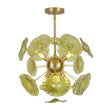 Load image into Gallery viewer, Farmhouze Light - Mid - Century 6 - Light Green Leaf Sunburst Sputnik Chandelier - Chandelier - 19 in - 
